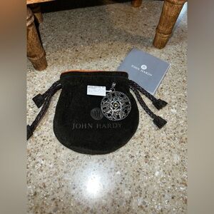 JOHN HARDY 22K Gold 925 SS Palu Bulan Med Circle Pendant NP3443Z NWT & Pouch